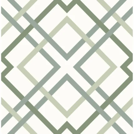 Saltire Emile Green Lattice Wallpaper wallpaper by York Wallcoverings