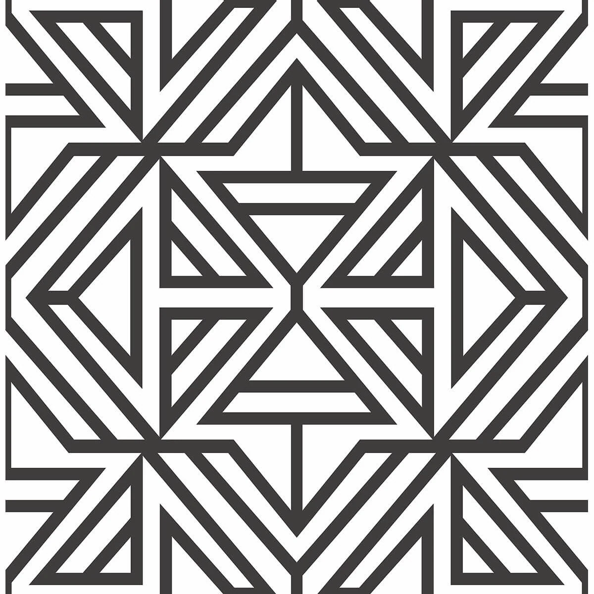 Helios Black Geometric Wallpaper wallpaper by York Wallcoverings