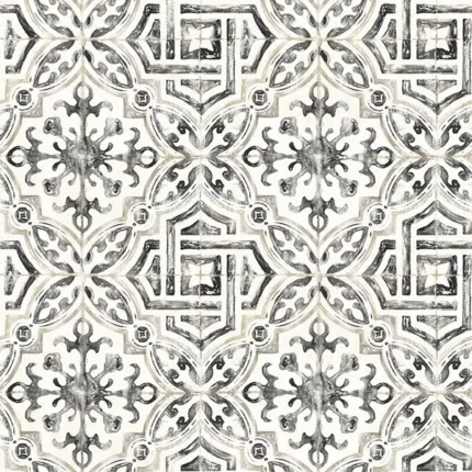 Sonoma Charcoal Spanish Tile Wallpaper wallpaper by York Wallcoverings