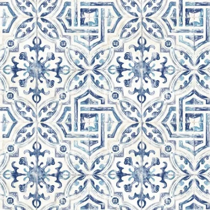 Sonoma Navy Spanish Tile Wallpaper wallpaper by York Wallcoverings