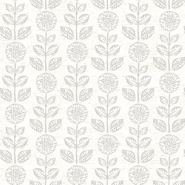 Dolly Taupe Folk Floral Wallpaper wallpaper by York Wallcoverings