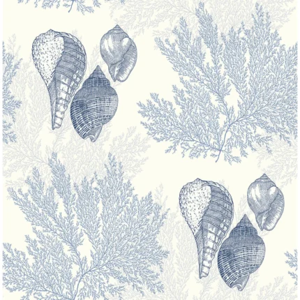 Nauset Blue Seashell Shores Wallpaper wallpaper by York Wallcoverings