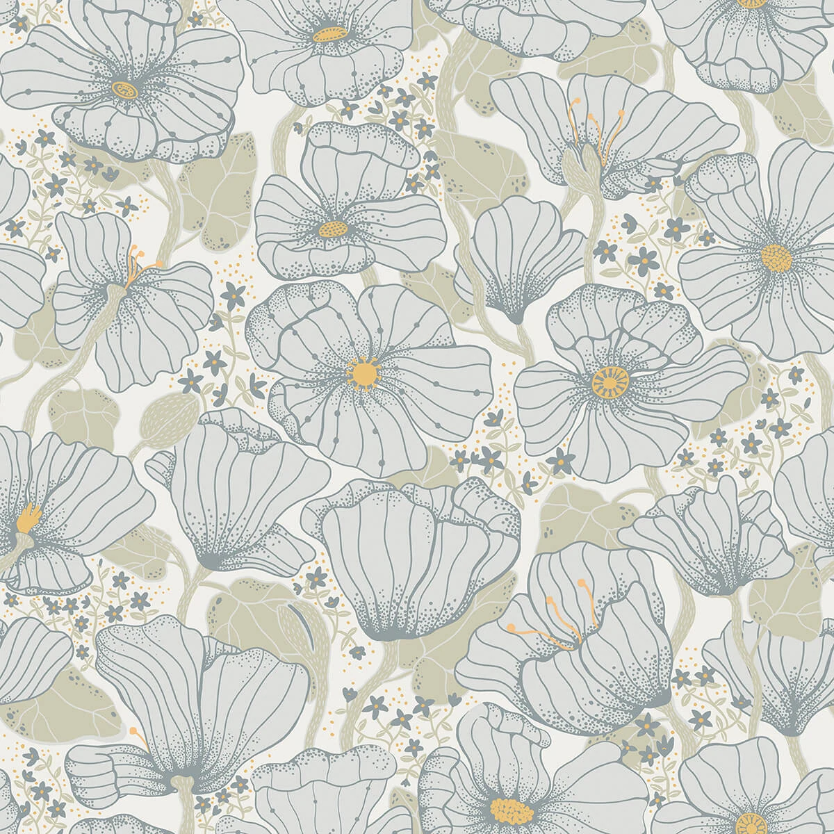 Matilda Blue Poppy Fields Wallpaper - York Wallpaper Image 1 Matilda Blue Poppy Fields Wallpaper wallpaper by York Wallcoverings