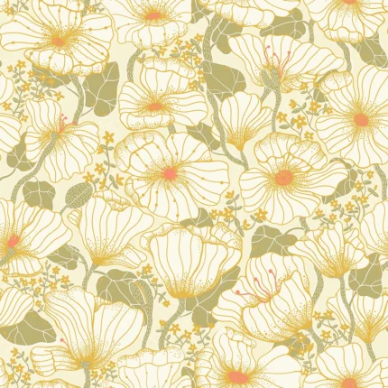Matilda Green Poppy Fields Wallpaper wallpaper by York Wallcoverings