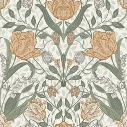 Tulipa Green Floral Wallpaper wallpaper by York Wallcoverings