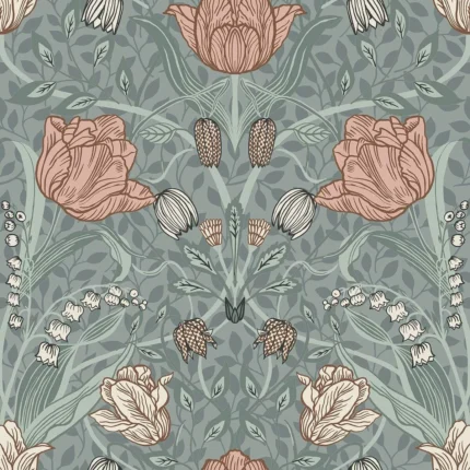 Tulipa Sage Floral Wallpaper wallpaper by York Wallcoverings