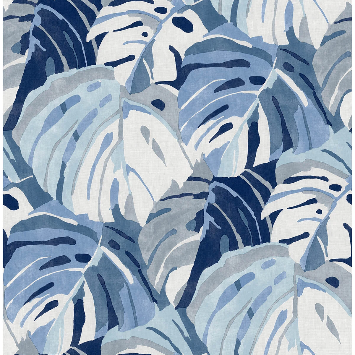Samara Blue Monstera Leaf Wallpaper wallpaper by York Wallcoverings