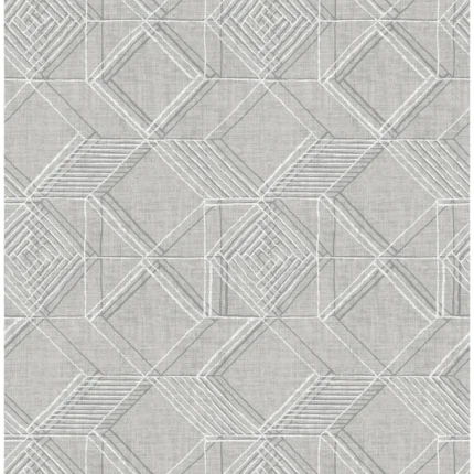 Moki Grey Lattice Geometric Wallpaper wallpaper by York Wallcoverings