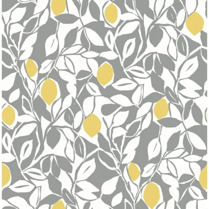 Loretto Grey Citrus Wallpaper wallpaper by York Wallcoverings