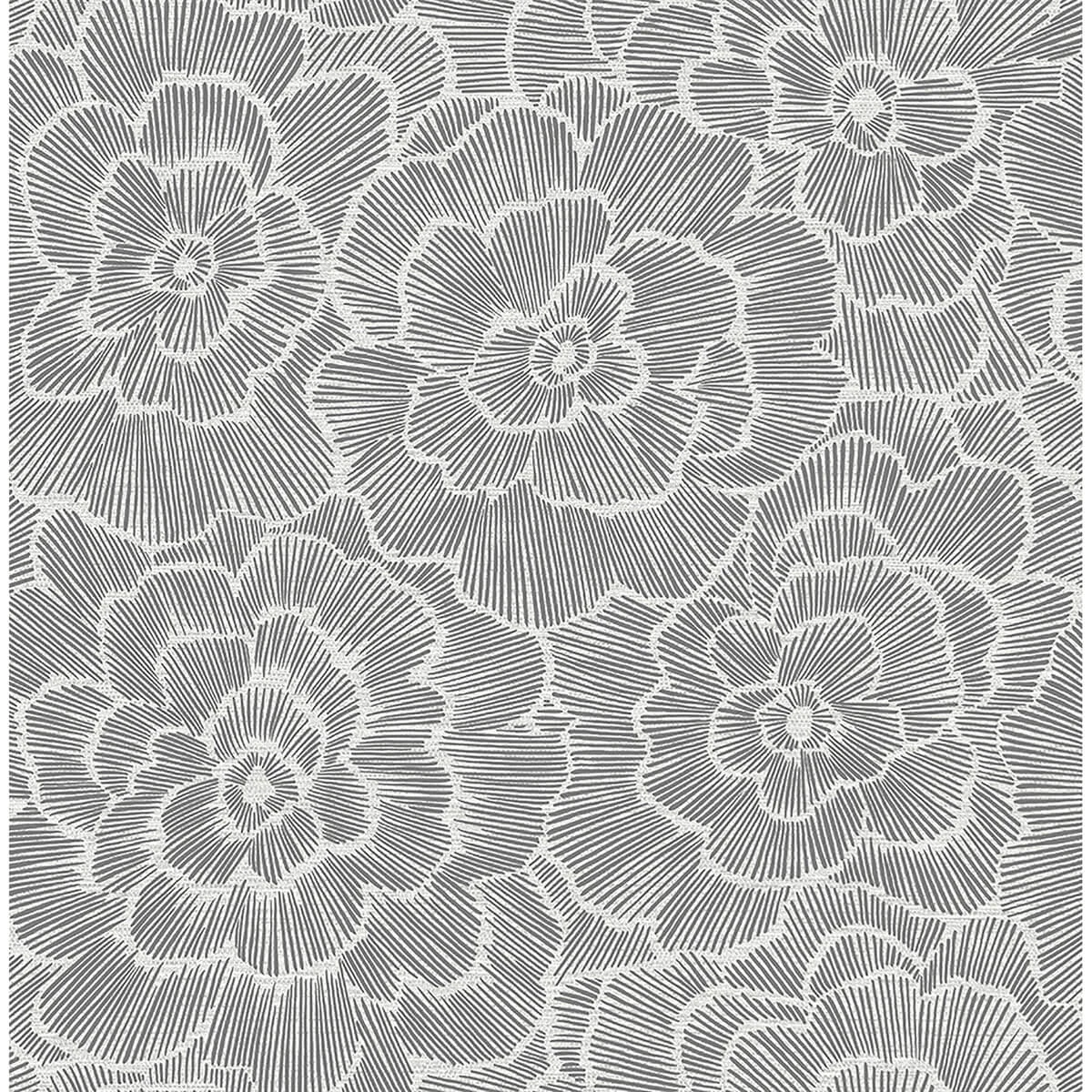 Periwinkle Grey Textured Floral Wallpaper - York Wallpaper Image 1 Periwinkle Grey Textured Floral Wallpaper wallpaper by York Wallcoverings