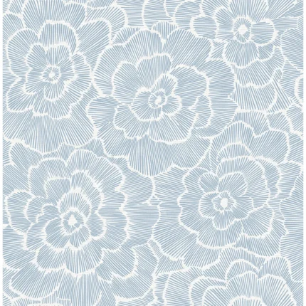 Periwinkle Blue Textured Floral Wallpaper wallpaper by York Wallcoverings
