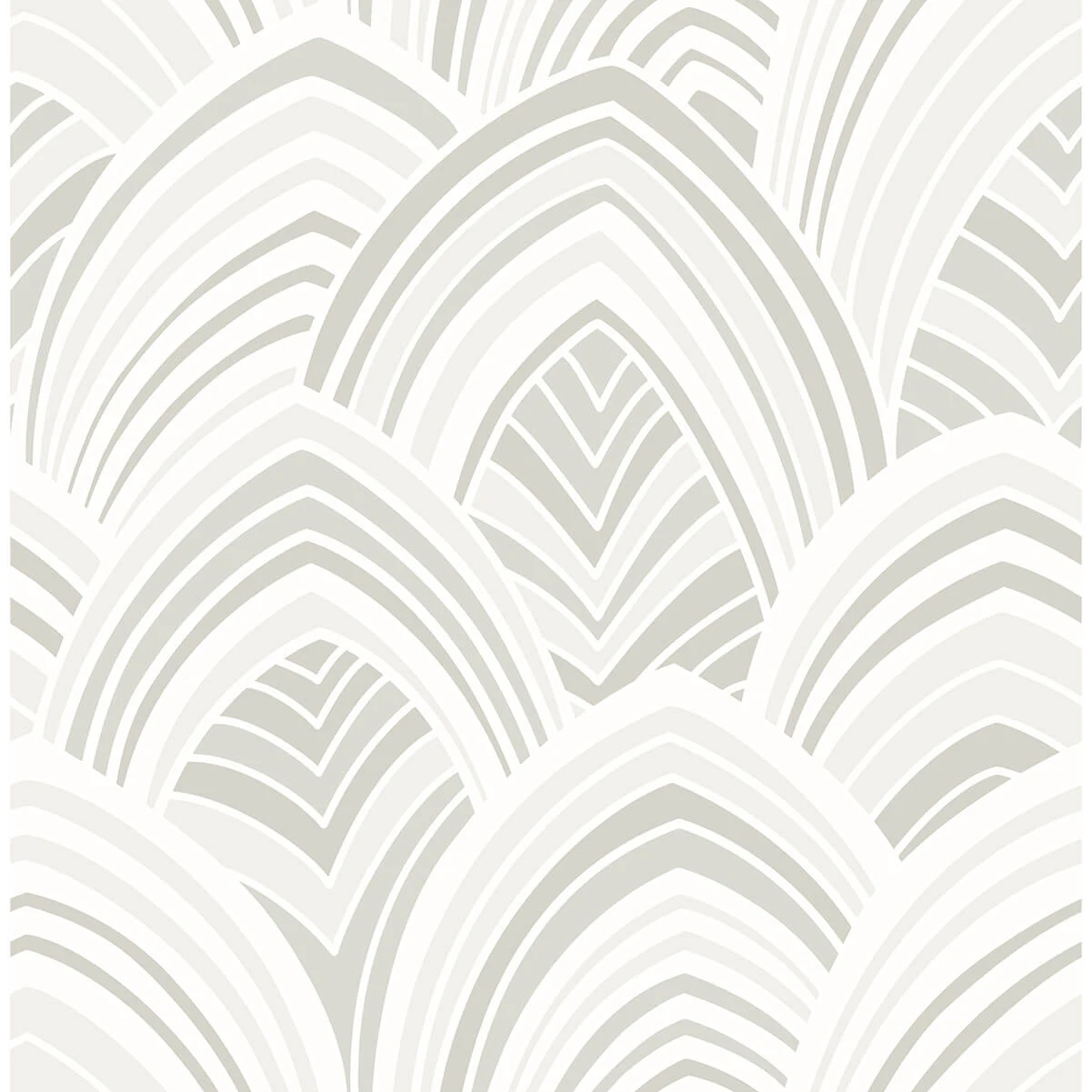 Cabarita White Art Deco Flocked Leaves Wallpaper wallpaper by York Wallcoverings