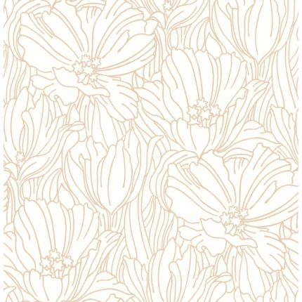 Selwyn Metallic Copper Floral Wallpaper wallpaper by York Wallcoverings