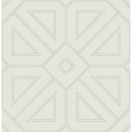 Voltaire Grey Beaded Geometric Wallpaper wallpaper by York Wallcoverings