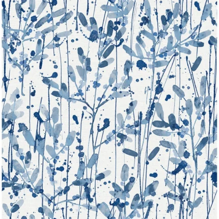Leandra Indigo Floral Trail Wallpaper wallpaper by York Wallcoverings