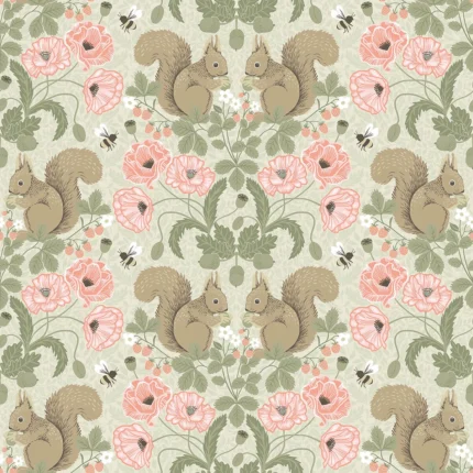 Kurre Pink Woodland Damask Wallpaper wallpaper by York Wallcoverings