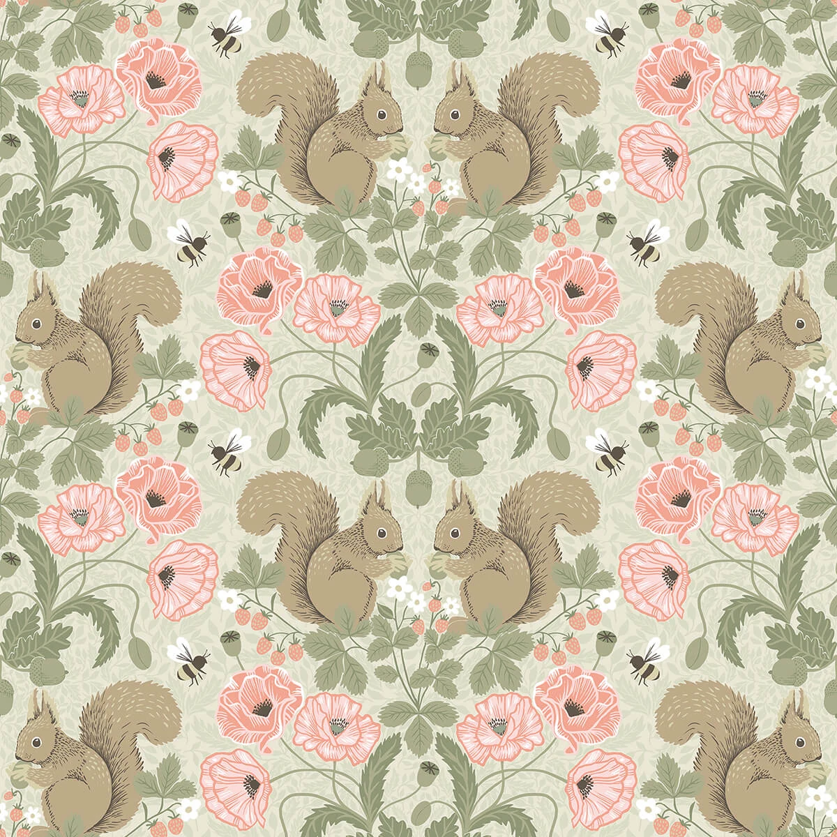 Kurre Pink Woodland Damask Wallpaper wallpaper by York Wallcoverings