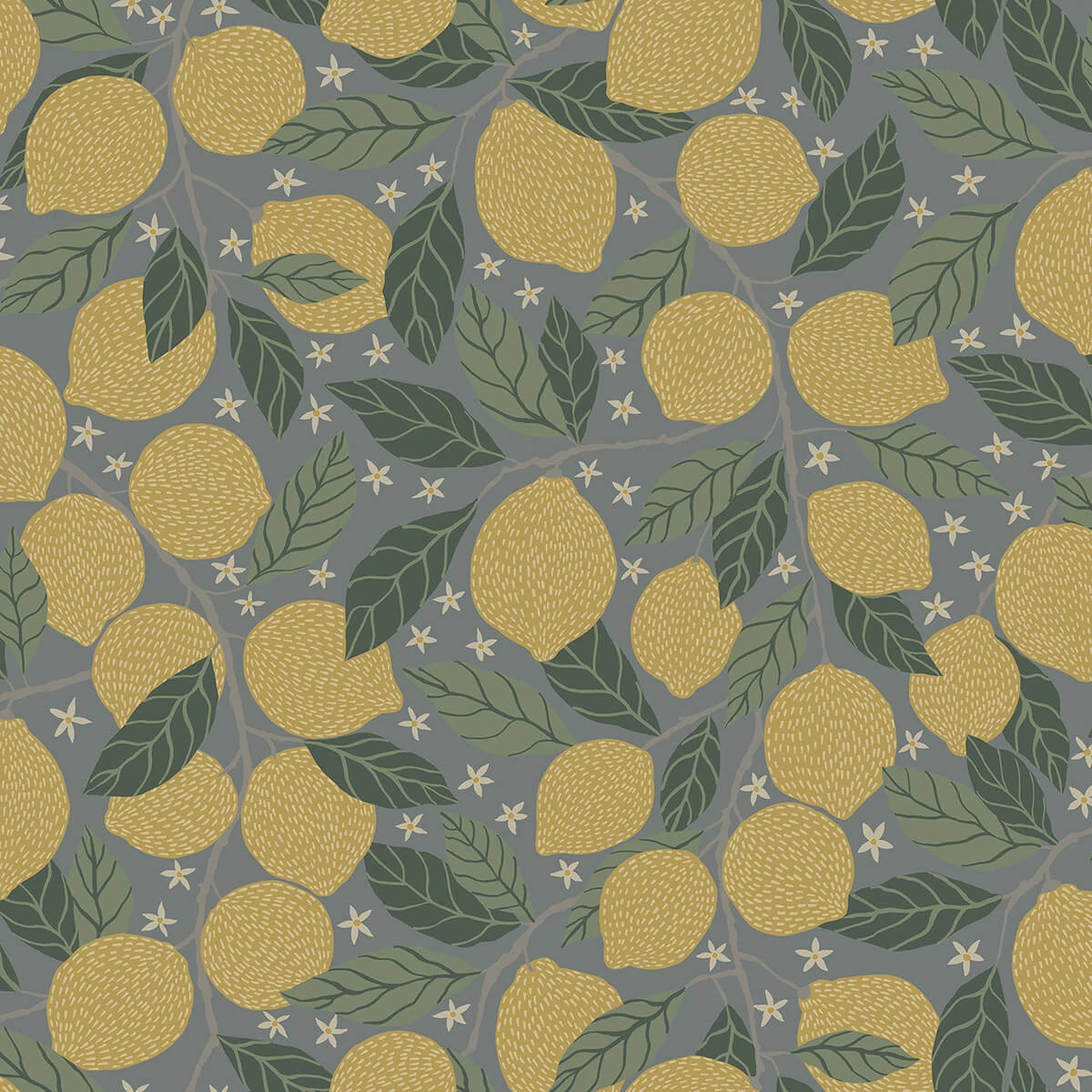 Lemona Blue Fruit Tree Wallpaper - York Wallpaper Image 1 Lemona Blue Fruit Tree Wallpaper wallpaper by York Wallcoverings