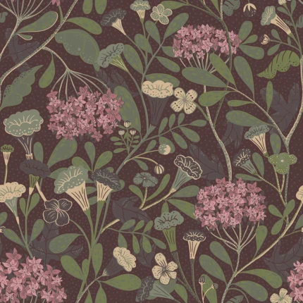 Hybbe Purple Hydrangea Garden Wallpaper wallpaper by York Wallcoverings