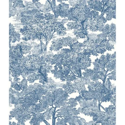 Spinney Blue Toile Wallpaper wallpaper by York Wallcoverings