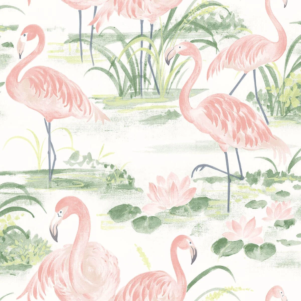 Everglades Coral Flamingos Wallpaper wallpaper by York Wallcoverings