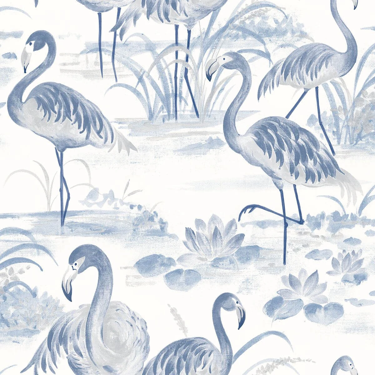 Everglades Blue Flamingos Wallpaper wallpaper by York Wallcoverings