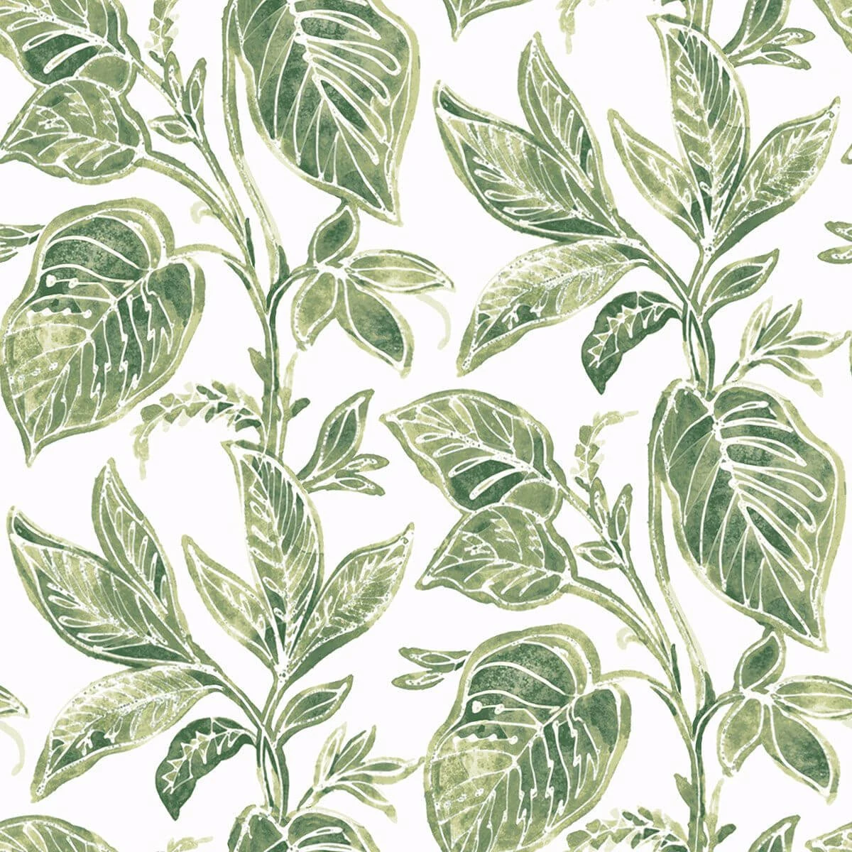 Mangrove Green Botanical Wallpaper wallpaper by York Wallcoverings