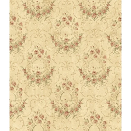 Georgiana Red Tearose Wallpaper wallpaper by York Wallcoverings