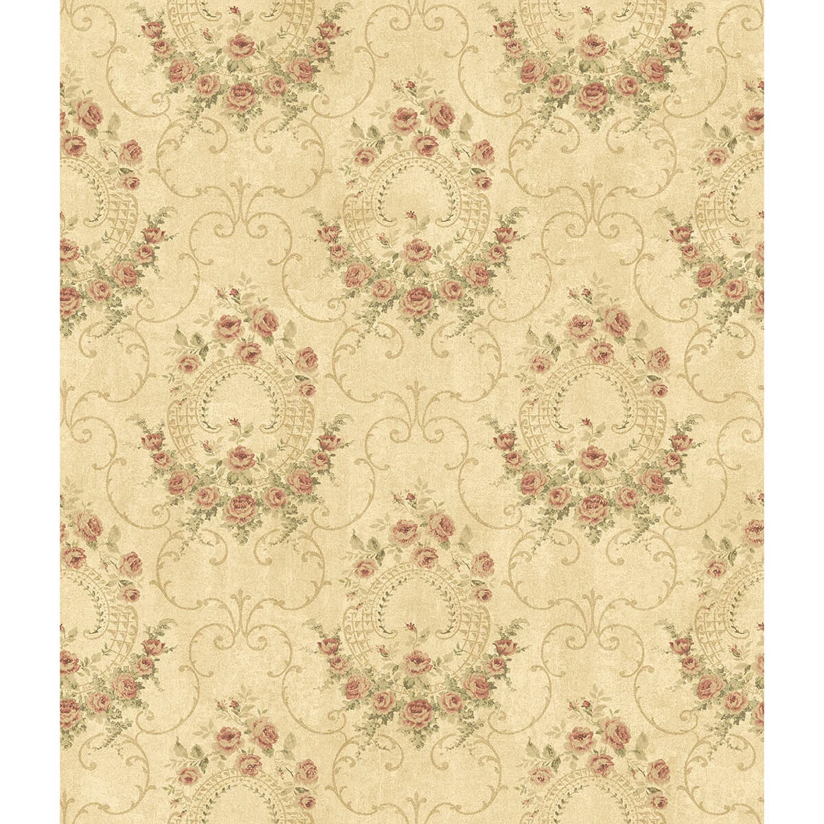Georgiana Red Tearose Wallpaper wallpaper by York Wallcoverings