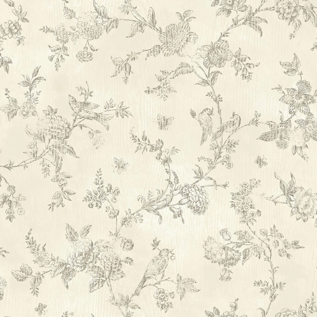 French Nightingale Brown Trail Wallpaper wallpaper by York Wallcoverings