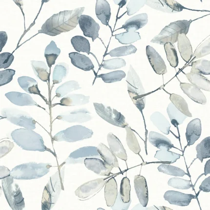 Pinnate Blue Leaves Wallpaper wallpaper by York Wallcoverings
