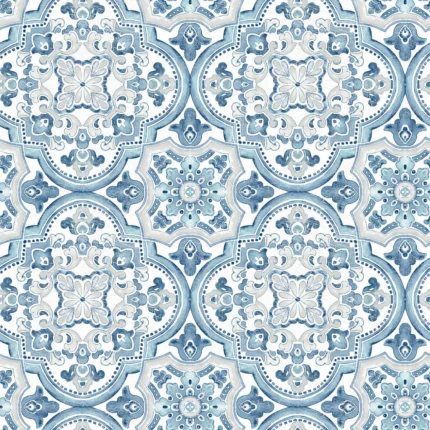 Concord Blue Medallion Wallpaper wallpaper by York Wallcoverings