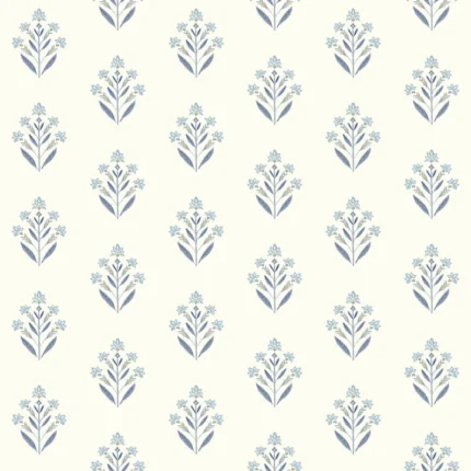 Kova Blue Floral Crest Wallpaper wallpaper by York Wallcoverings