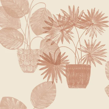 Aida Pink Potted Plant Wallpaper wallpaper by York Wallcoverings