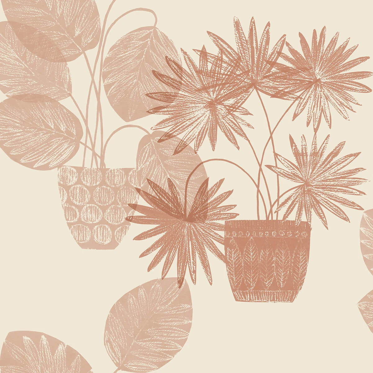 Aida Pink Potted Plant Wallpaper wallpaper by York Wallcoverings