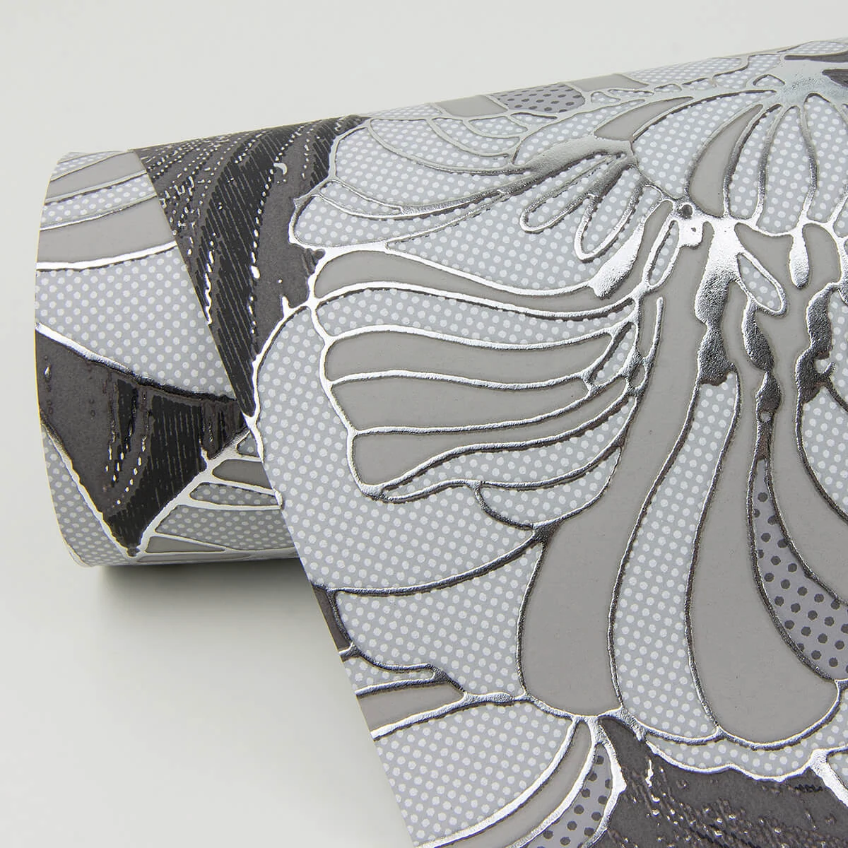 Selene Silver Mucha Floral Wallpaper wallpaper by York Wallcoverings