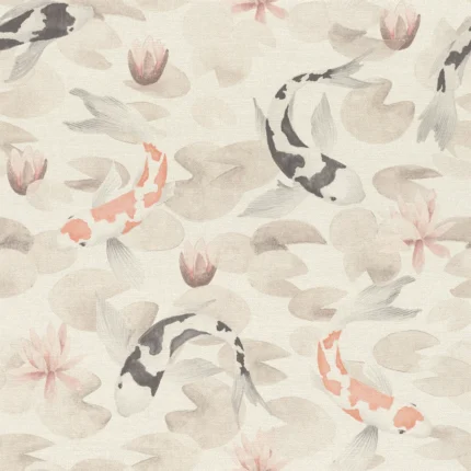 Nobu Beige Koi Fish Wallpaper wallpaper by York Wallcoverings