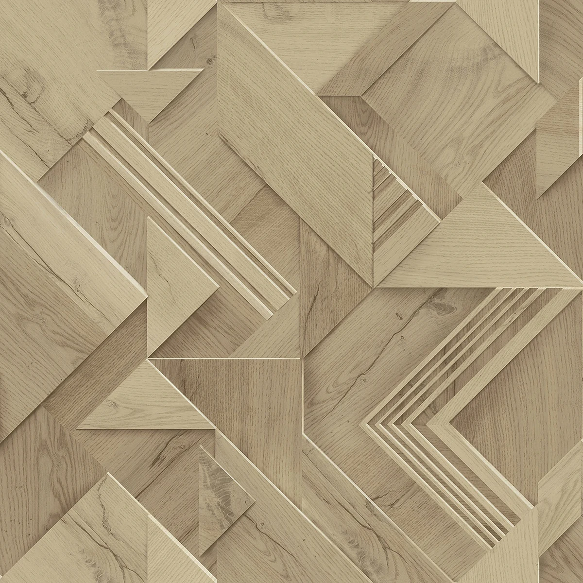 Cassian Light Brown Wood Geometric Wallpaper wallpaper by York Wallcoverings