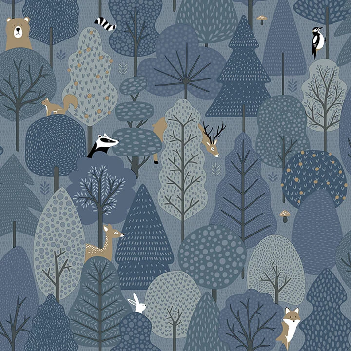 Quillen Indigo Forest Wallpaper wallpaper by York Wallcoverings