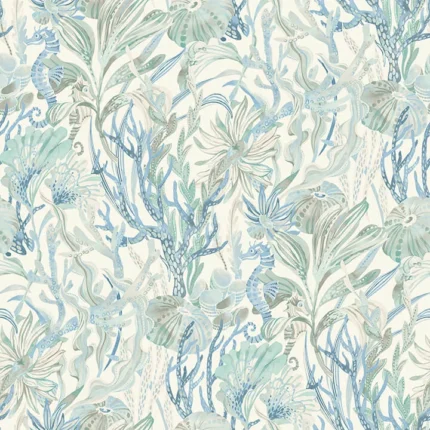 Kelp Garden Light Blue Tropical Reef Wallpaper wallpaper by York Wallcoverings