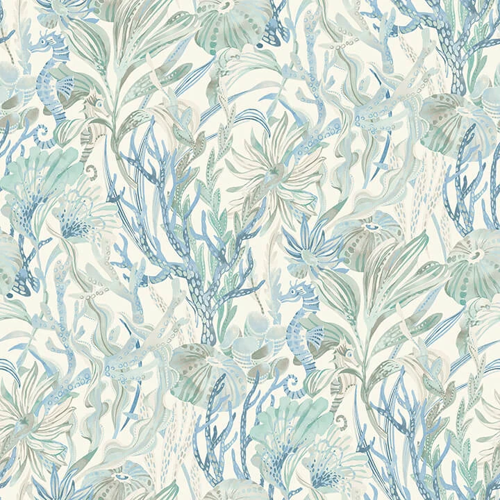 Kelp Garden Light Blue Tropical Reef Wallpaper wallpaper by York Wallcoverings