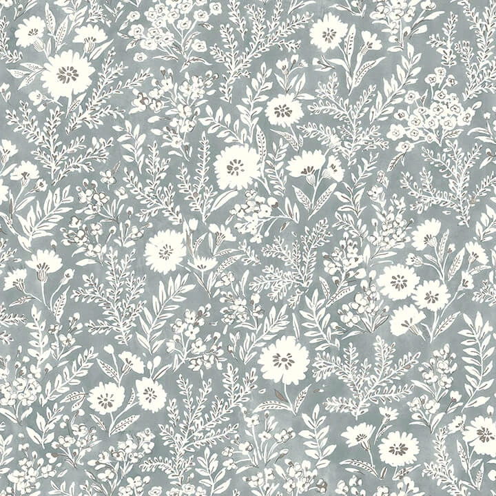 Agathon Blue Floral Wallpaper wallpaper by York Wallcoverings