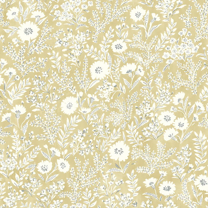 Agathon Wheat Floral Wallpaper wallpaper by York Wallcoverings