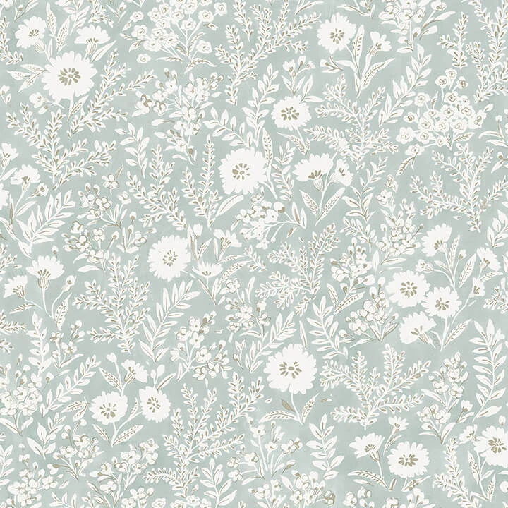 Agathon Seafoam Floral Wallpaper wallpaper by York Wallcoverings