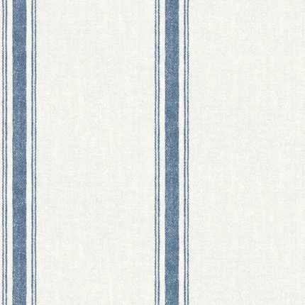 Linette Navy Fabric Stripe Wallpaper wallpaper by York Wallcoverings