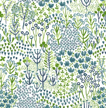 Chilton Teal Wildflowers Wallpaper wallpaper by York Wallcoverings