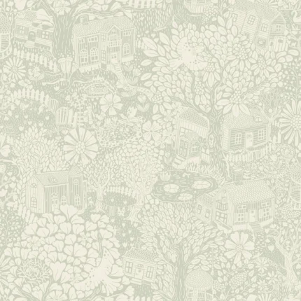 Bygga Bo Seafoam Woodland Village Wallpaper wallpaper by York Wallcoverings