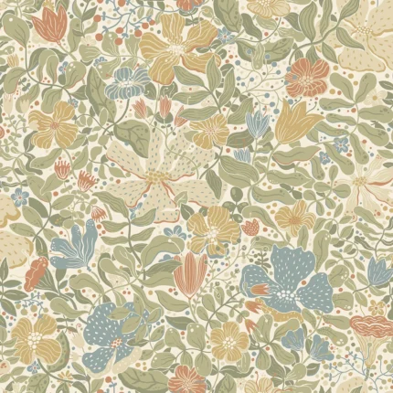 Midsommar Light Green Floral Medley Wallpaper wallpaper by York Wallcoverings
