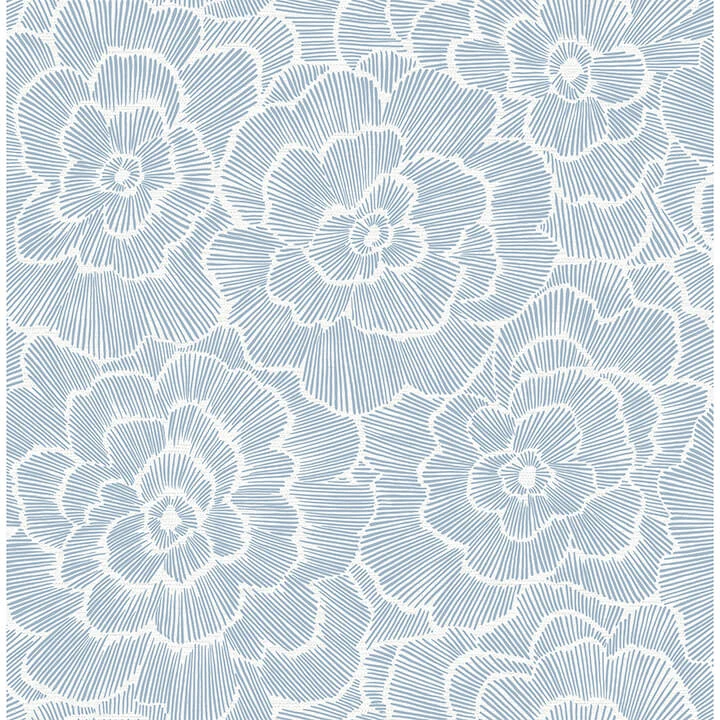 Periwinkle Blue Textured Floral Wallpaper wallpaper by York Wallcoverings