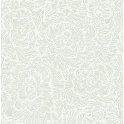 Periwinkle Light Green Textured Floral Wallpaper wallpaper by York Wallcoverings